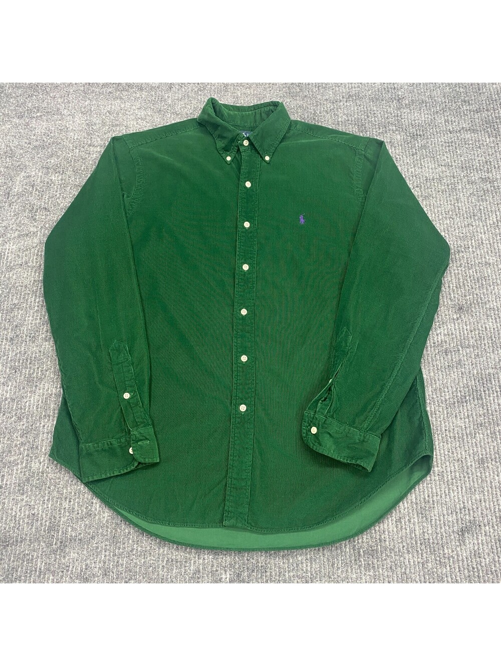 VTG Ralph Lauren Corduroy Shirt Mens L Classic Fit Green Button Down Long Sleeve